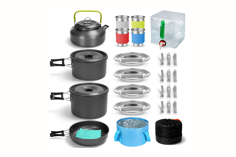 Odoland 29-Piece Camping Cookware Mess Kit