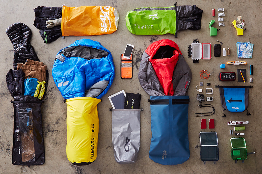 Keep your equipment dry with Drybags and Ziploc Bags